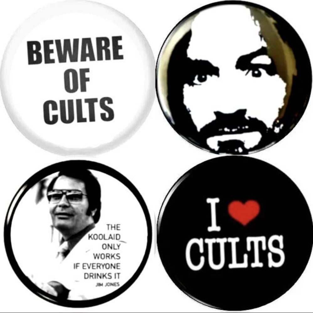 Cult set of 4 New Large 2.25" inch pins buttons badges